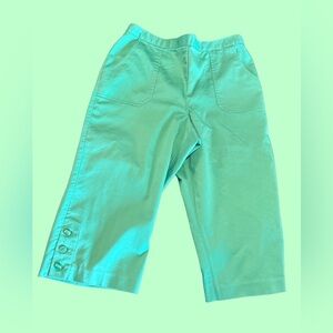 Alfred Dunner green capri pants women’s size 12 petite measurements in pics